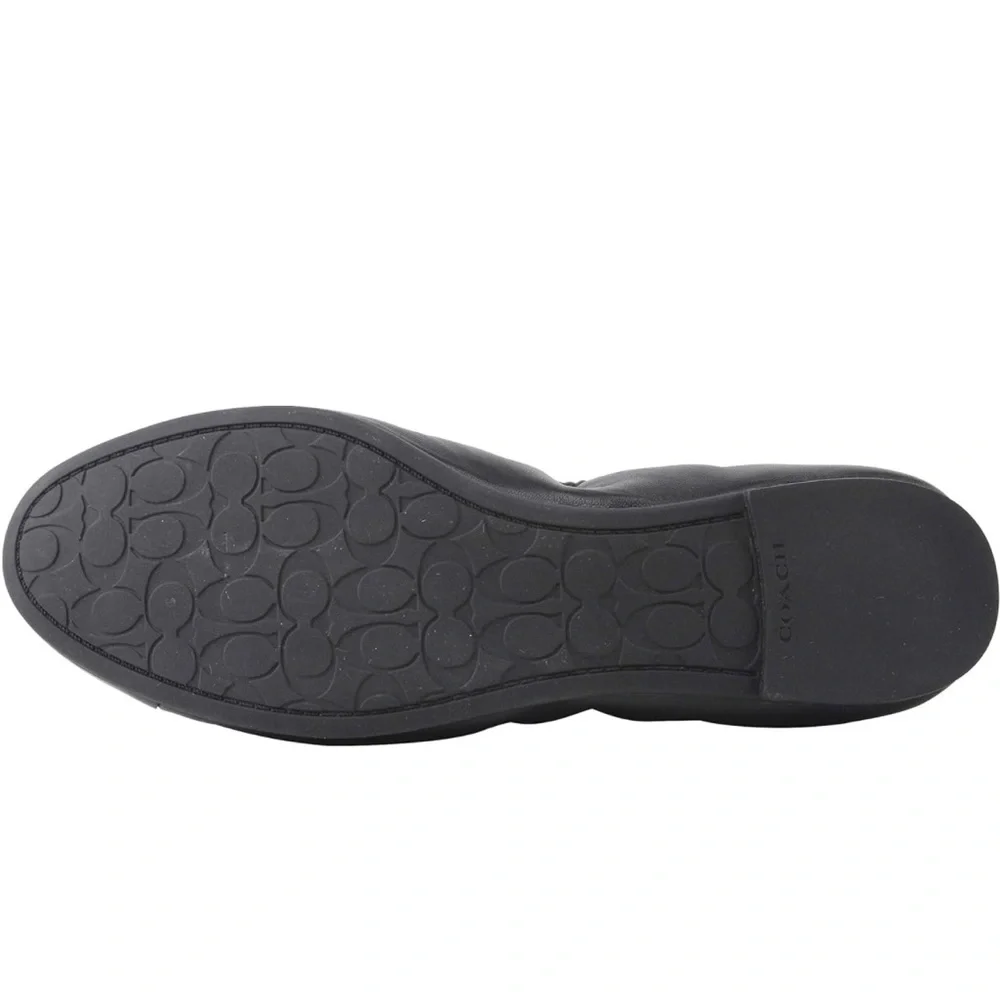 BNIB Coach Bonnie Black Leather Ballet Flat with Patent Leather Cap Toe, 7.5 - Picture 3 of 3